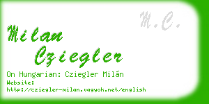 milan cziegler business card